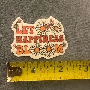 ⚪️ “ Let Happiness Bloom” Vinyl Sticker